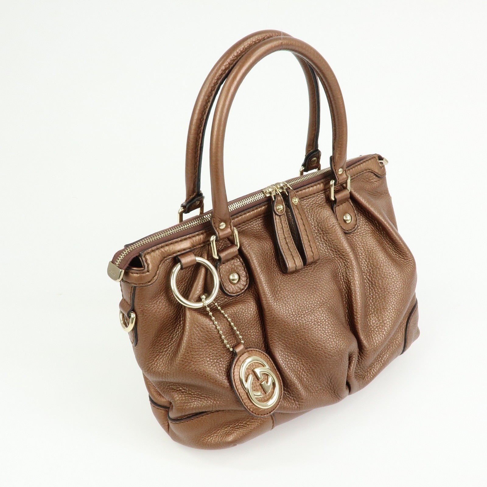 GUCCI Sukey Interlocking G Leather 2Way Bag Shoulder Bag