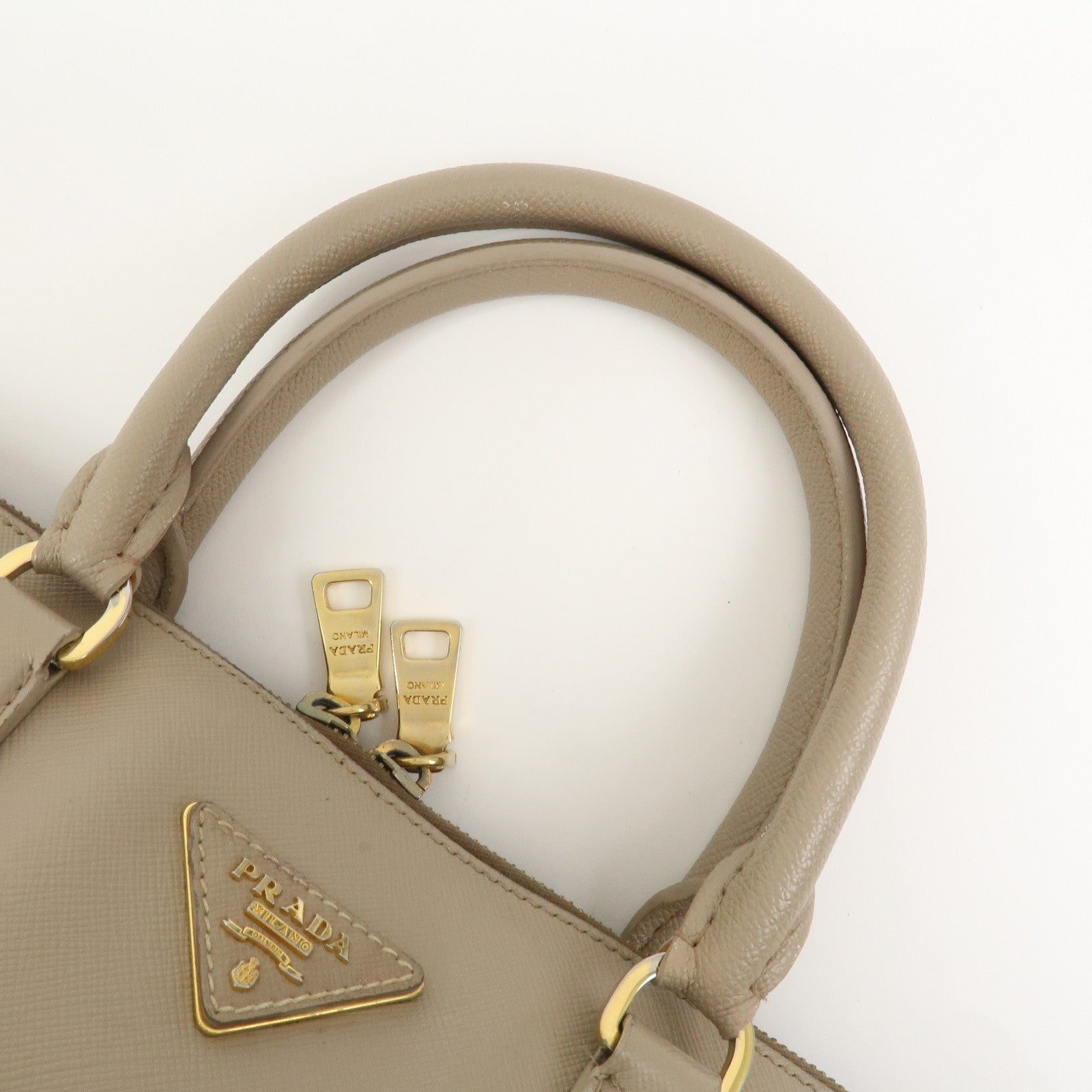 Prada Hand Bag - Greige, Saffiano Leather