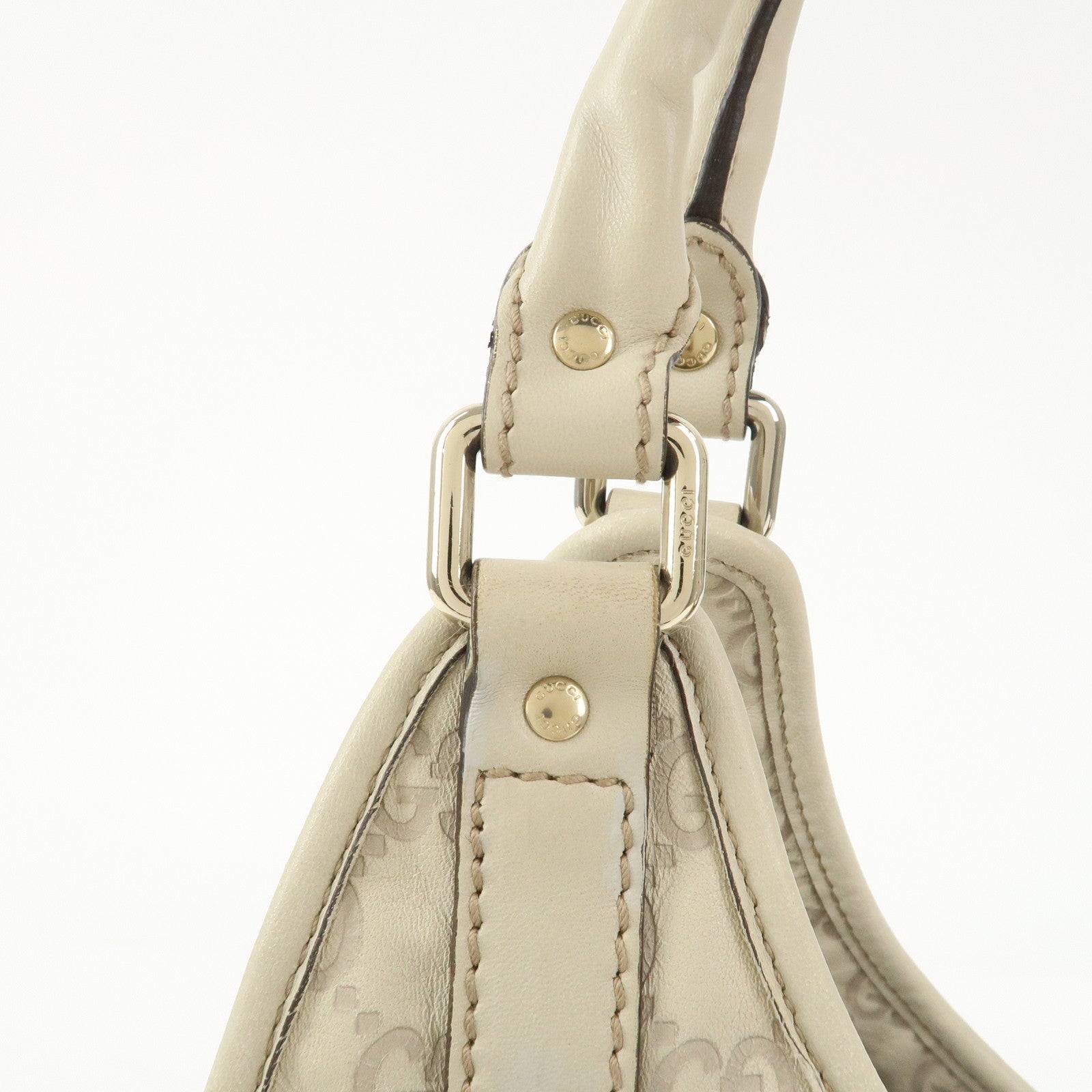 Gucci Guccissima Shoulder Hand Bag - Ivory, Leather
