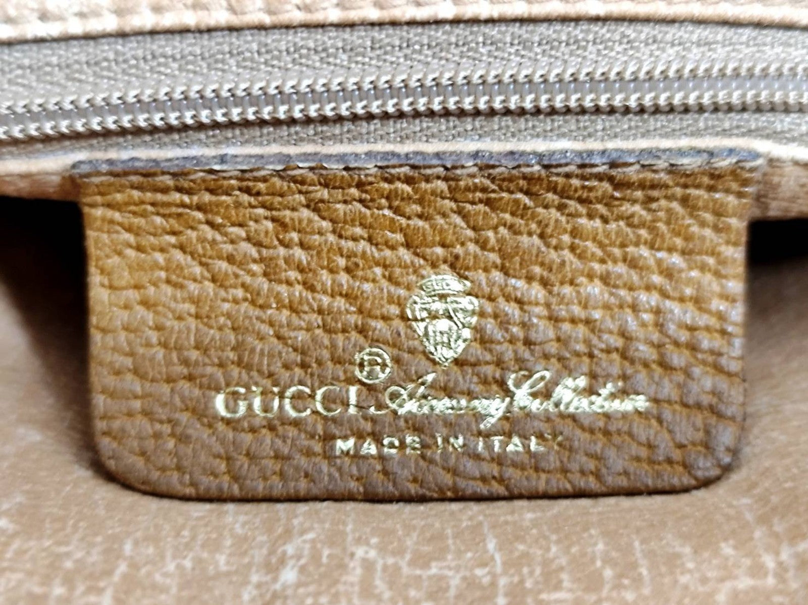 Gucci GG Supreme Clutch Bag - White Brown, PVC Leather