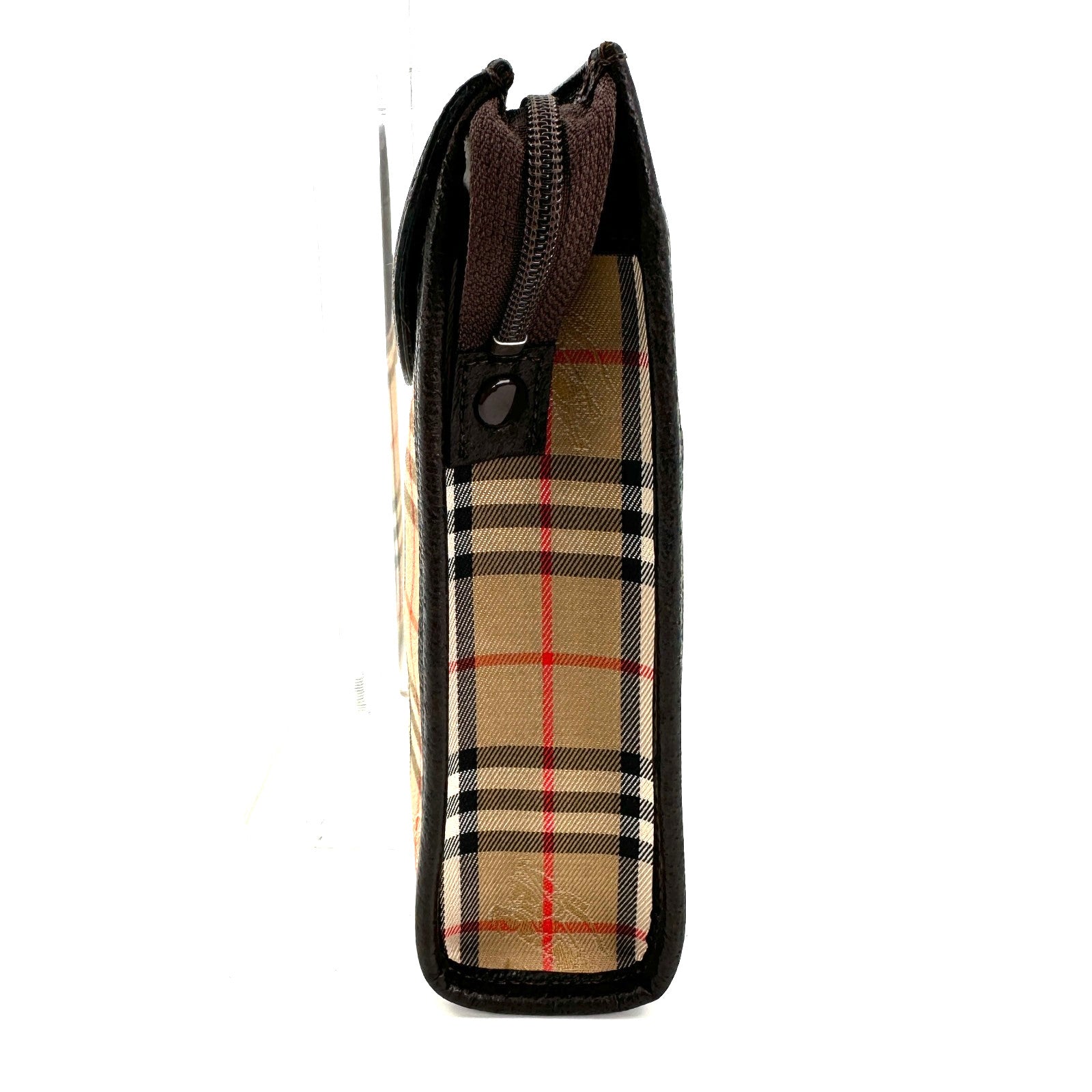 Burberry Nova Check Clutch - Brown, Leather Fabric