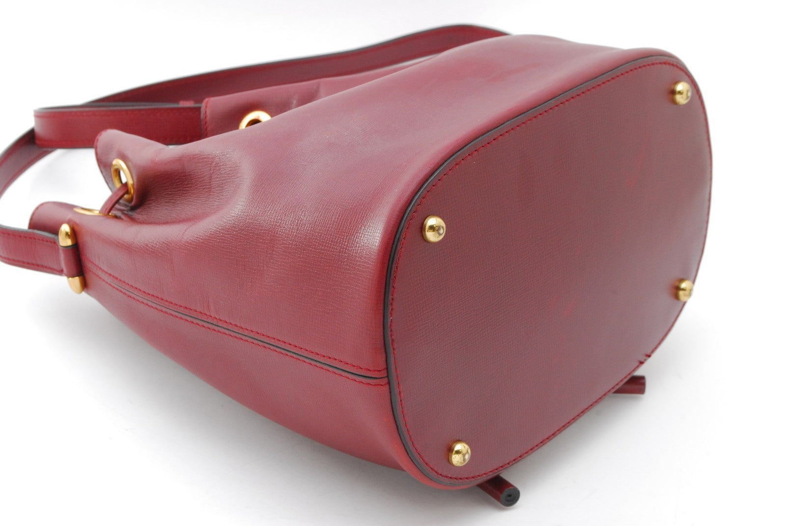 Cartier Must de Cartier Drawstring Shoulder Bag - Red, Leather