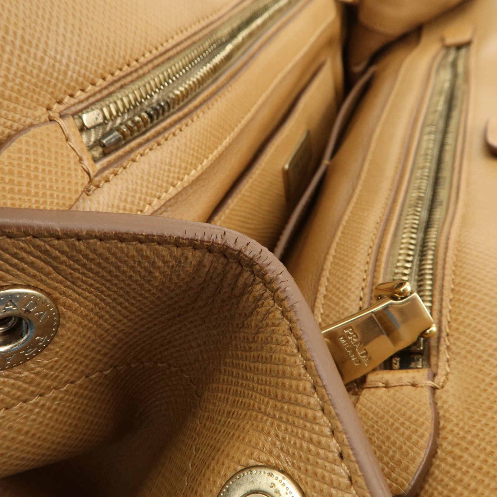 Prada Hand Bag - Light Brown, Leather