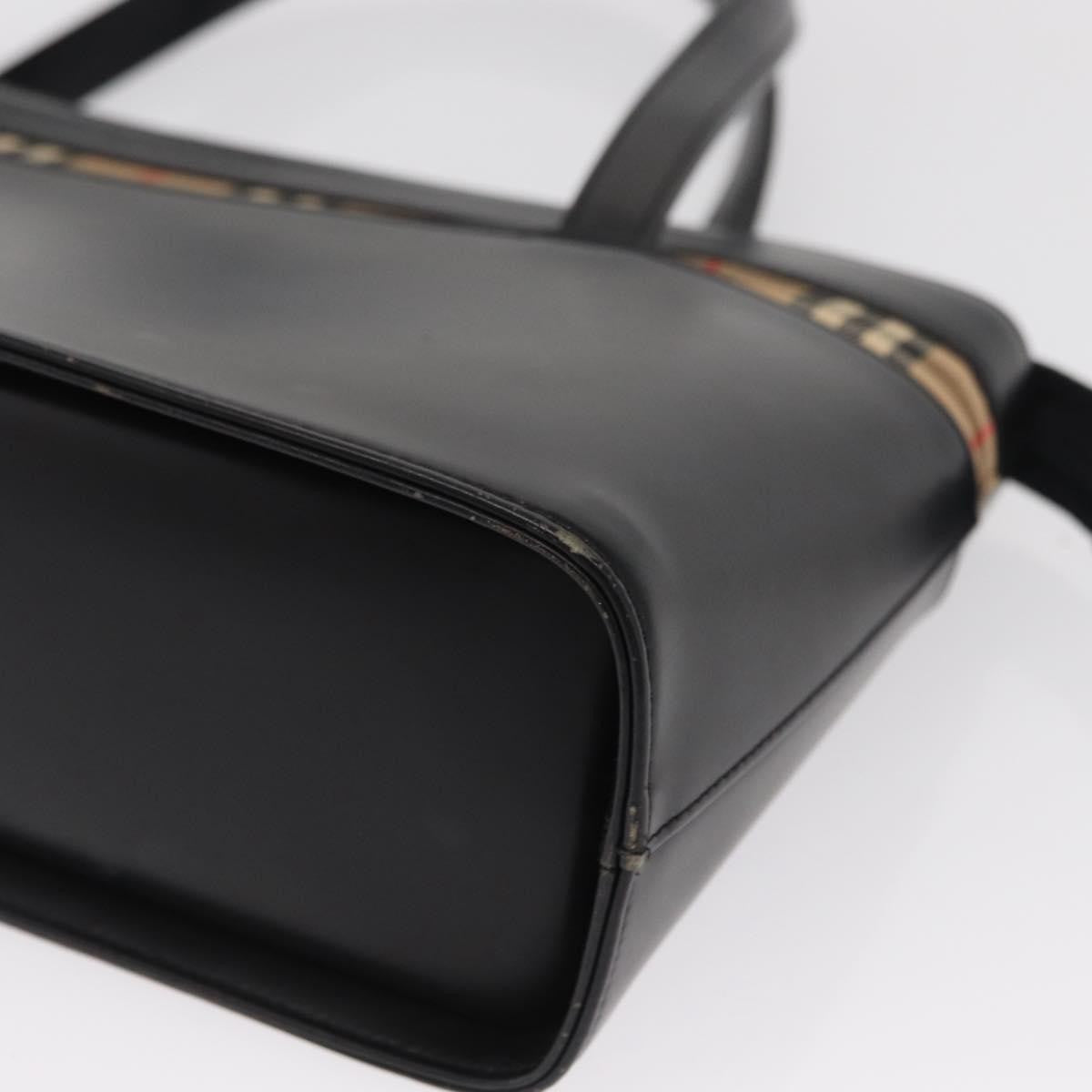 Burberry Nova Check Hand Bag - Black/Silver, Leather