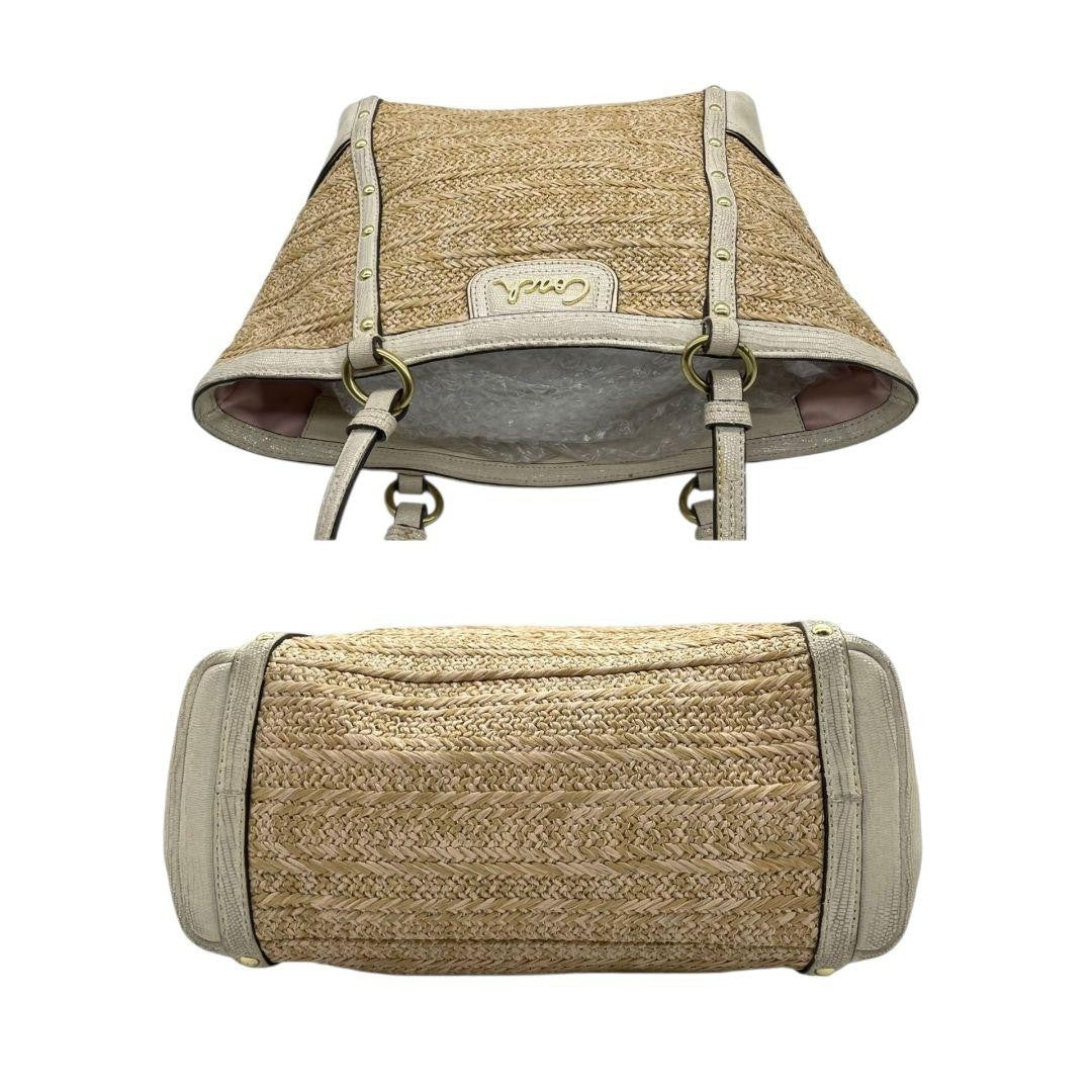Coach Tote Bag - Beige, Straw
