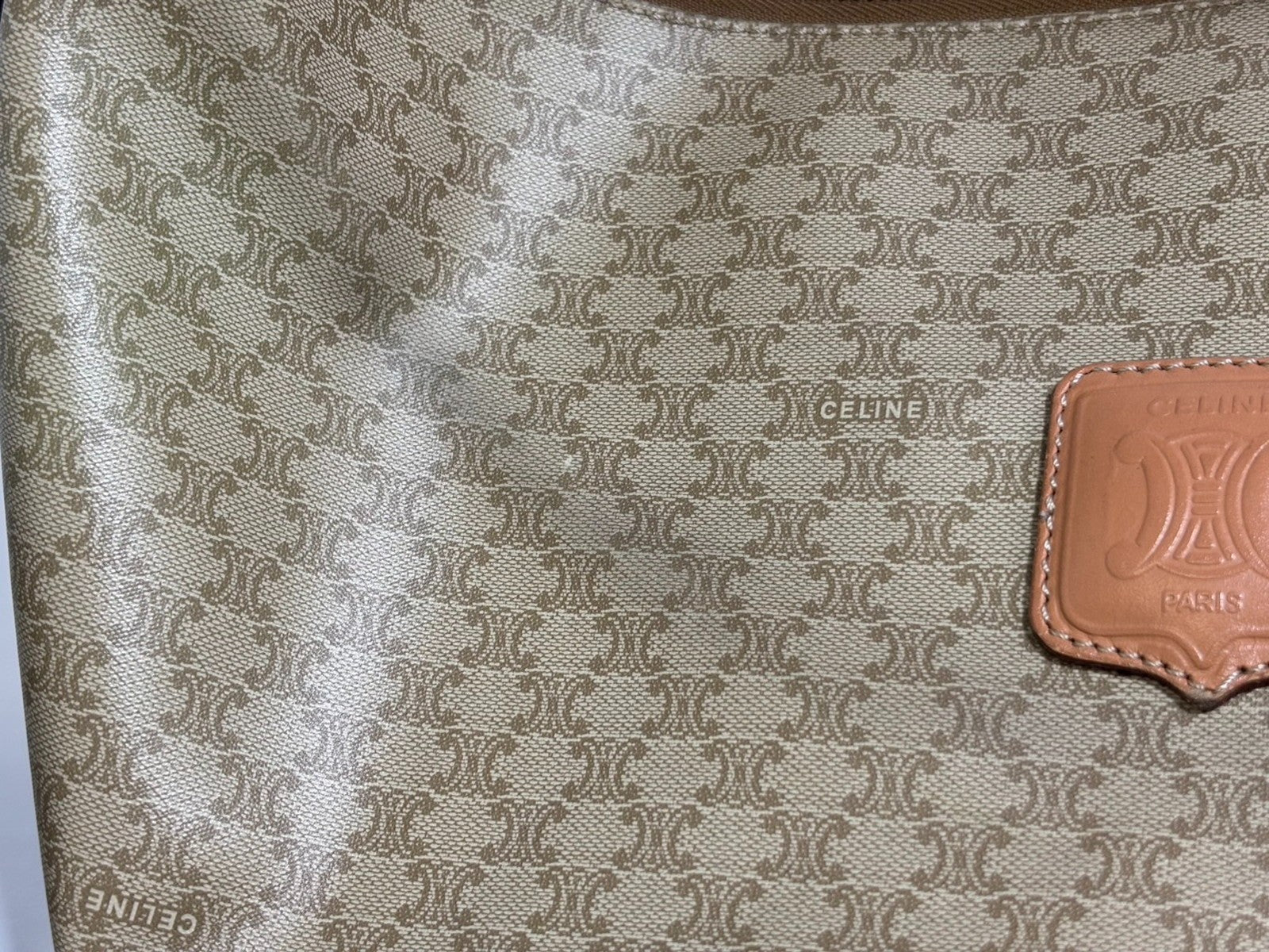 Celine Macadam Handbag - Beige, PVC