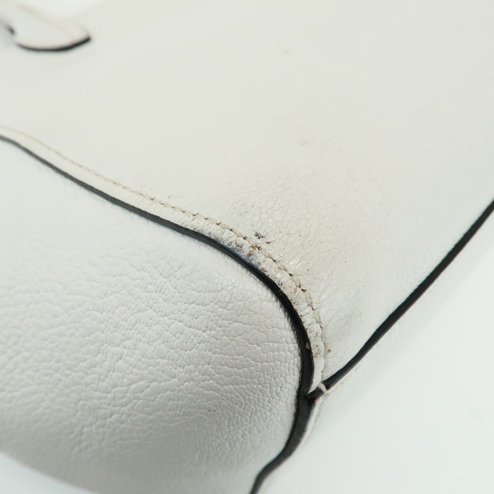 Miu Miu Madras 2Way Hand Bag - White, Leather
