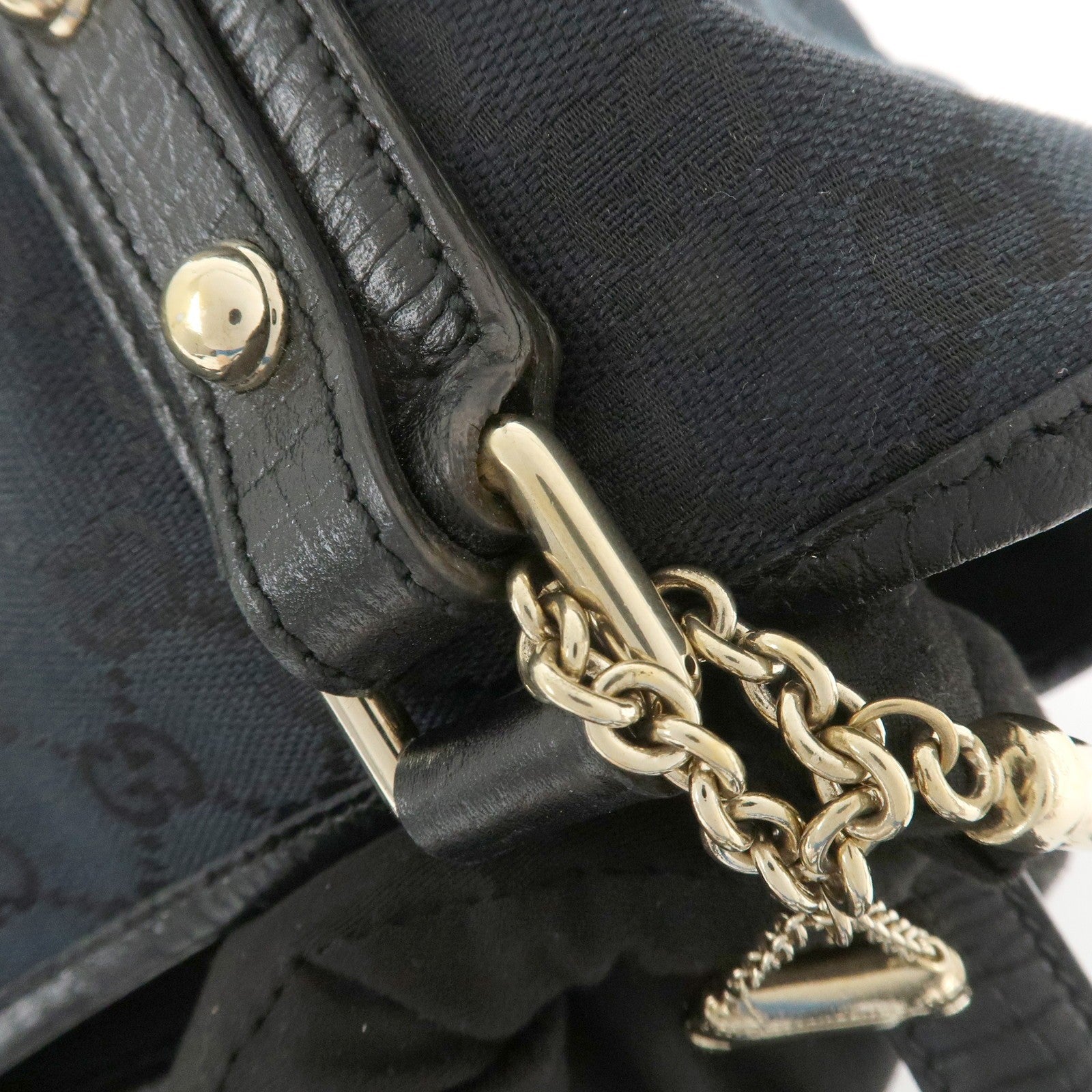 Gucci Tote Shoulder Bag - Black, Canvas Leather