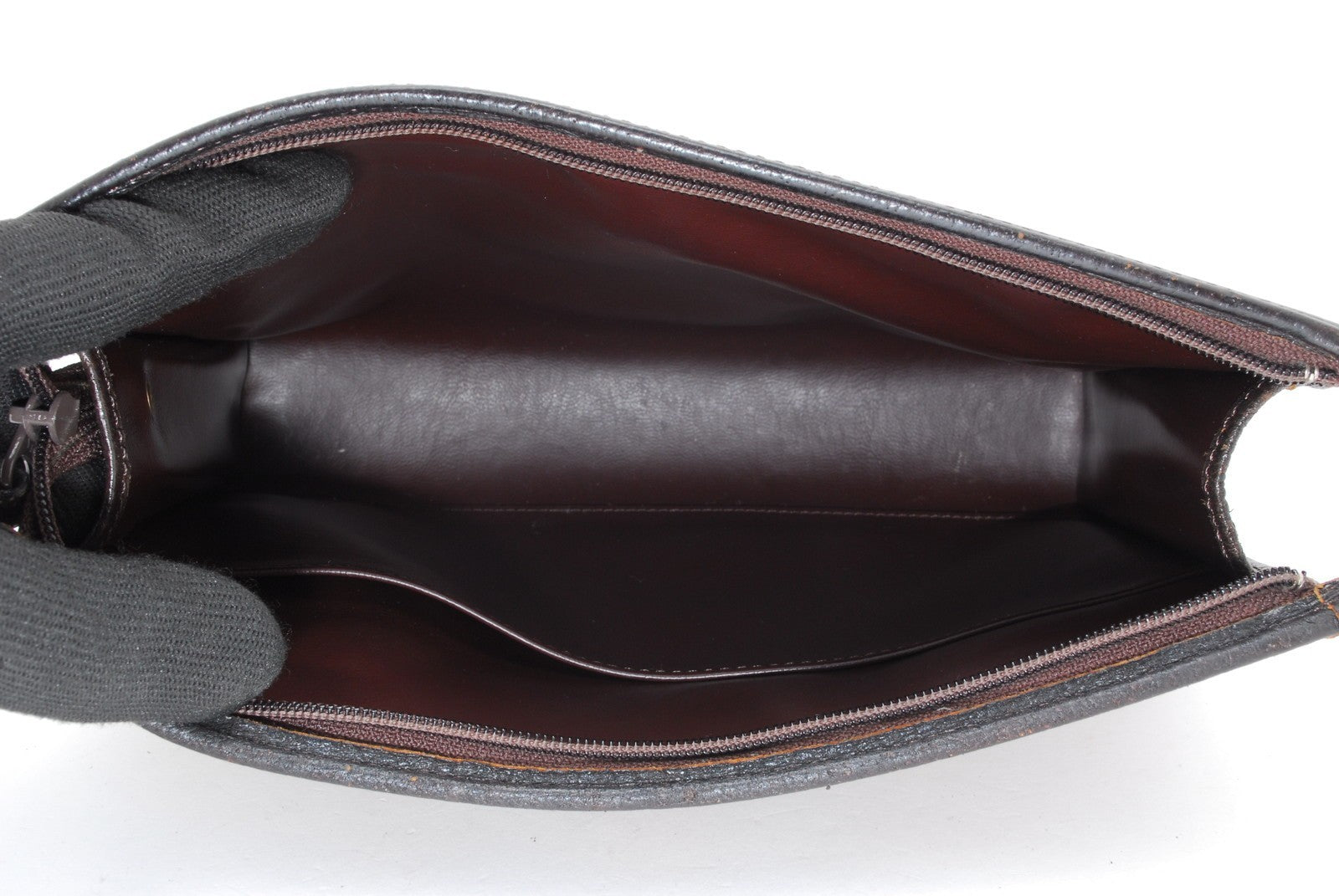 Burberry Nova Check Clutch Pouch Bag - Brown, Leather Fabric