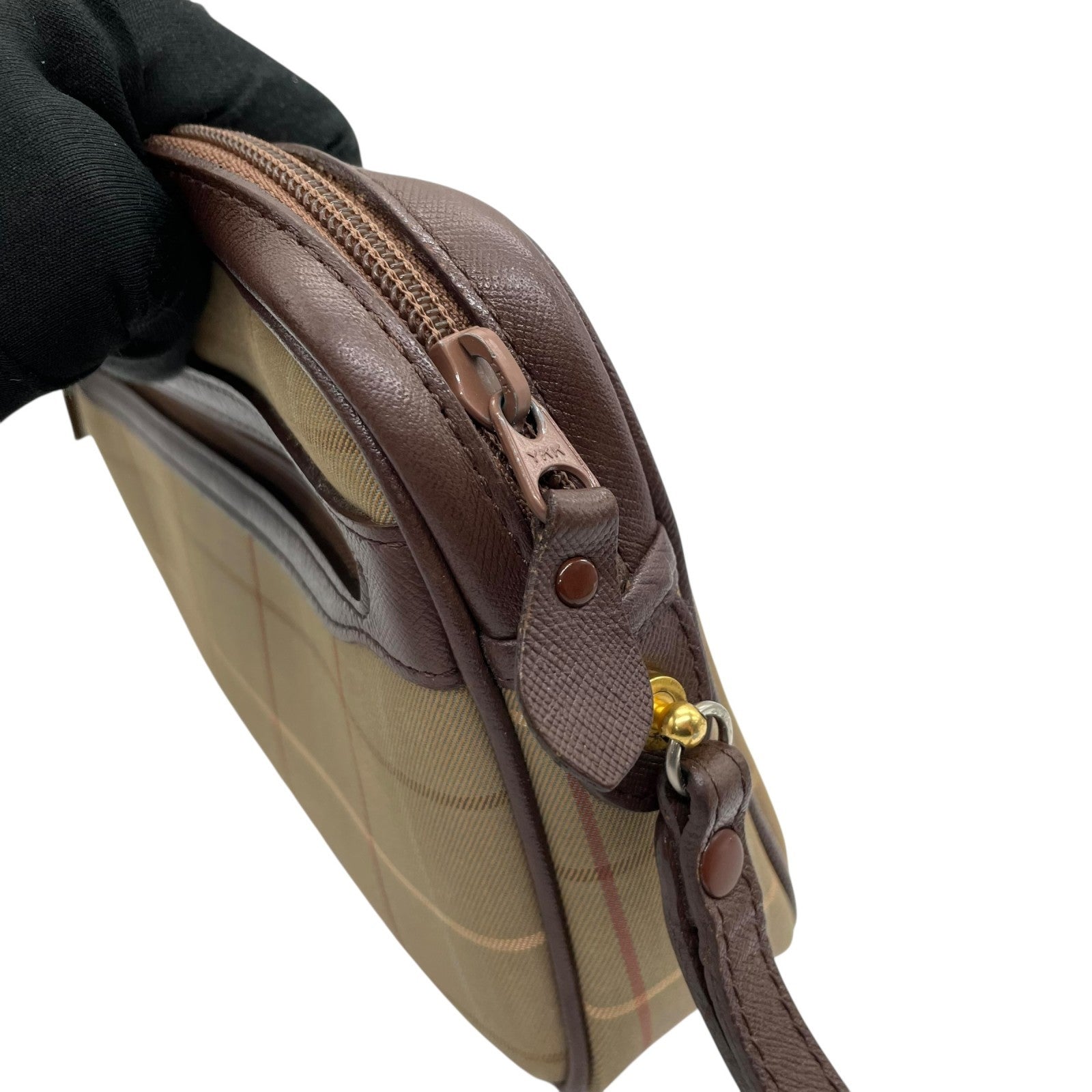 Burberry Clutch Pouch - Khaki Brown, Canvas Leather