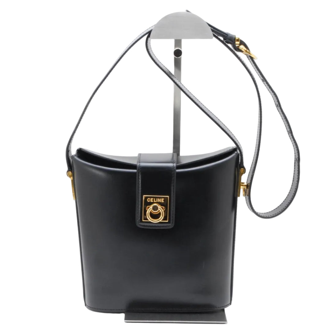 Celine Bucket Bag Shoulder Bag - Black, Leather