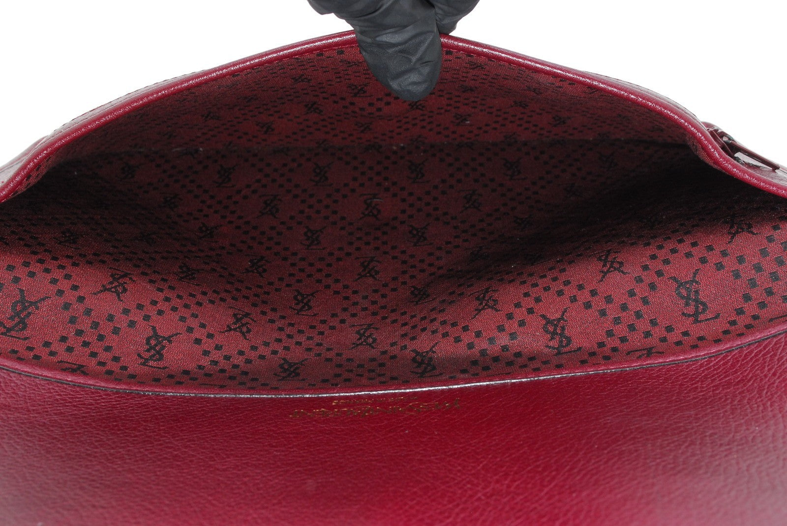 Yves Saint Laurent Quilted Clutch Bag - Red Bordeaux, Leather