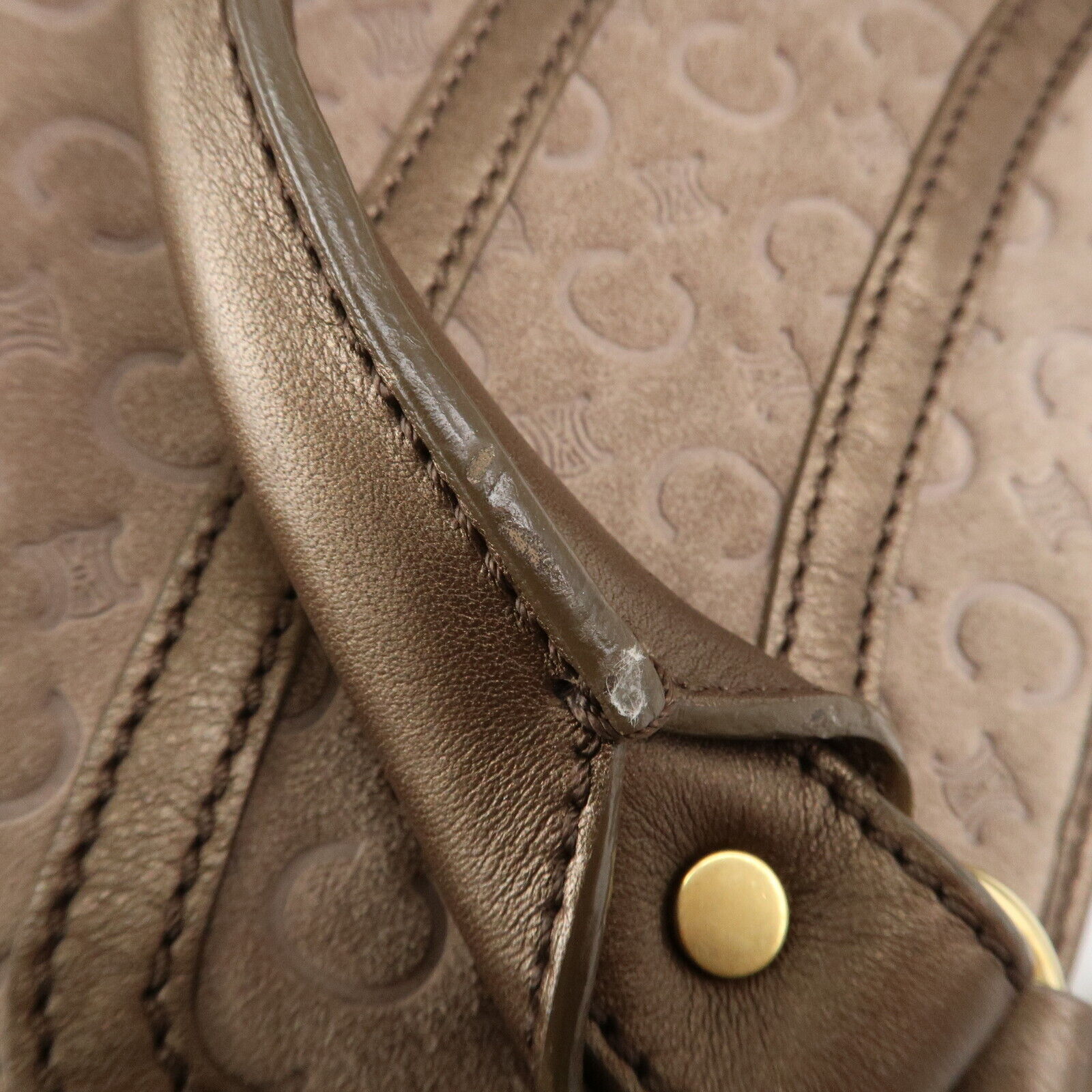 Celine C Macadam Suede Boogie Bag Handbag - Beige, Suede