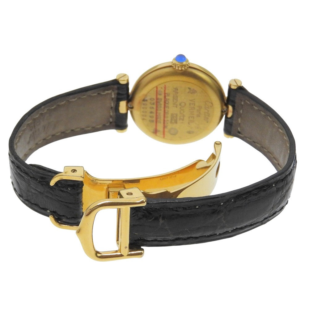 CARTIER Must Vendome SM Watch - Black, Plated Gold