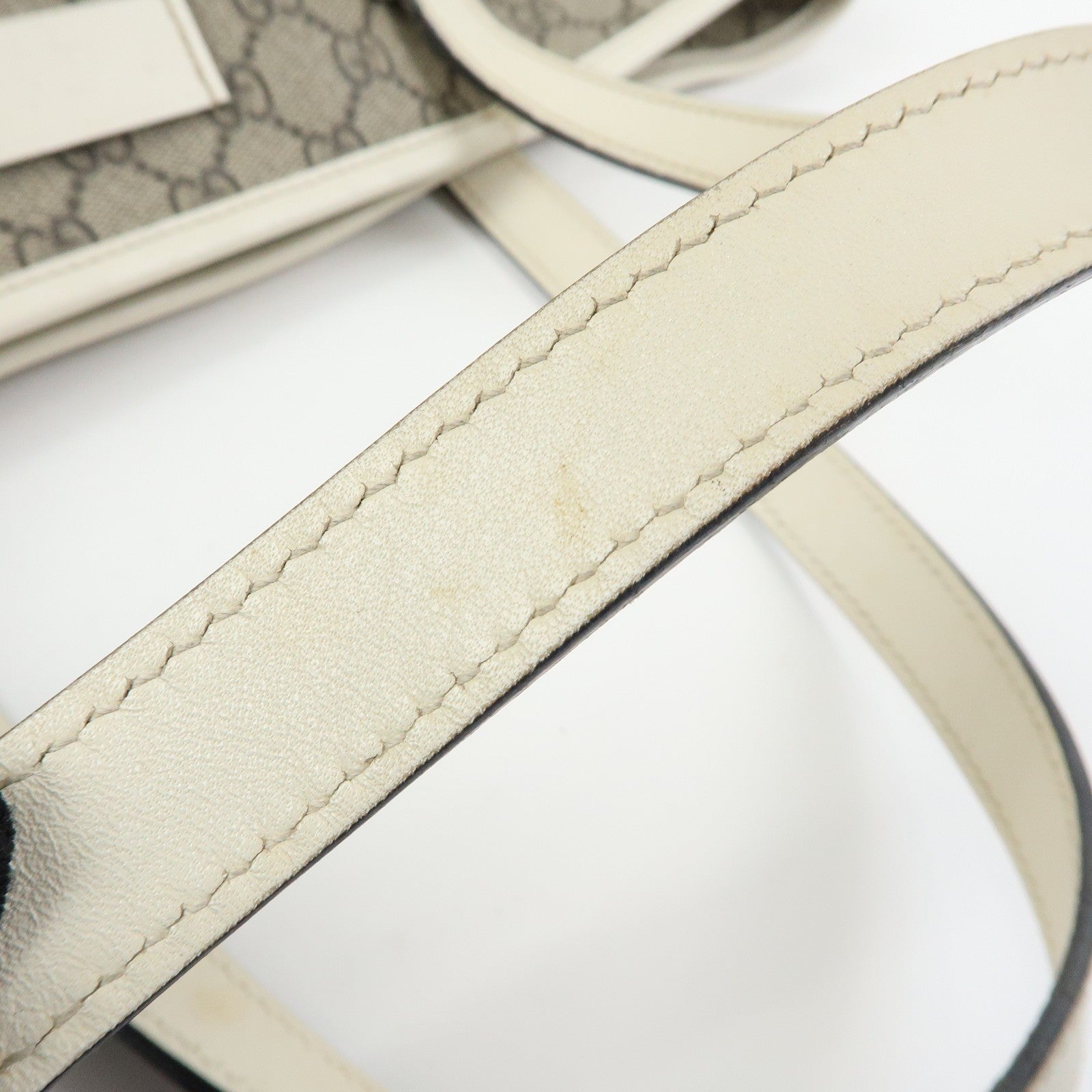 Gucci Tote Bag - Beige White, GG Supreme Leather