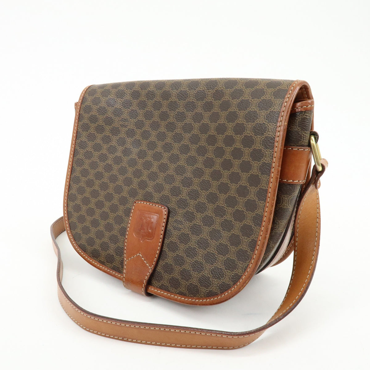 Celine Macadam Shoulder Bag - Brown, Canvas, Leather
