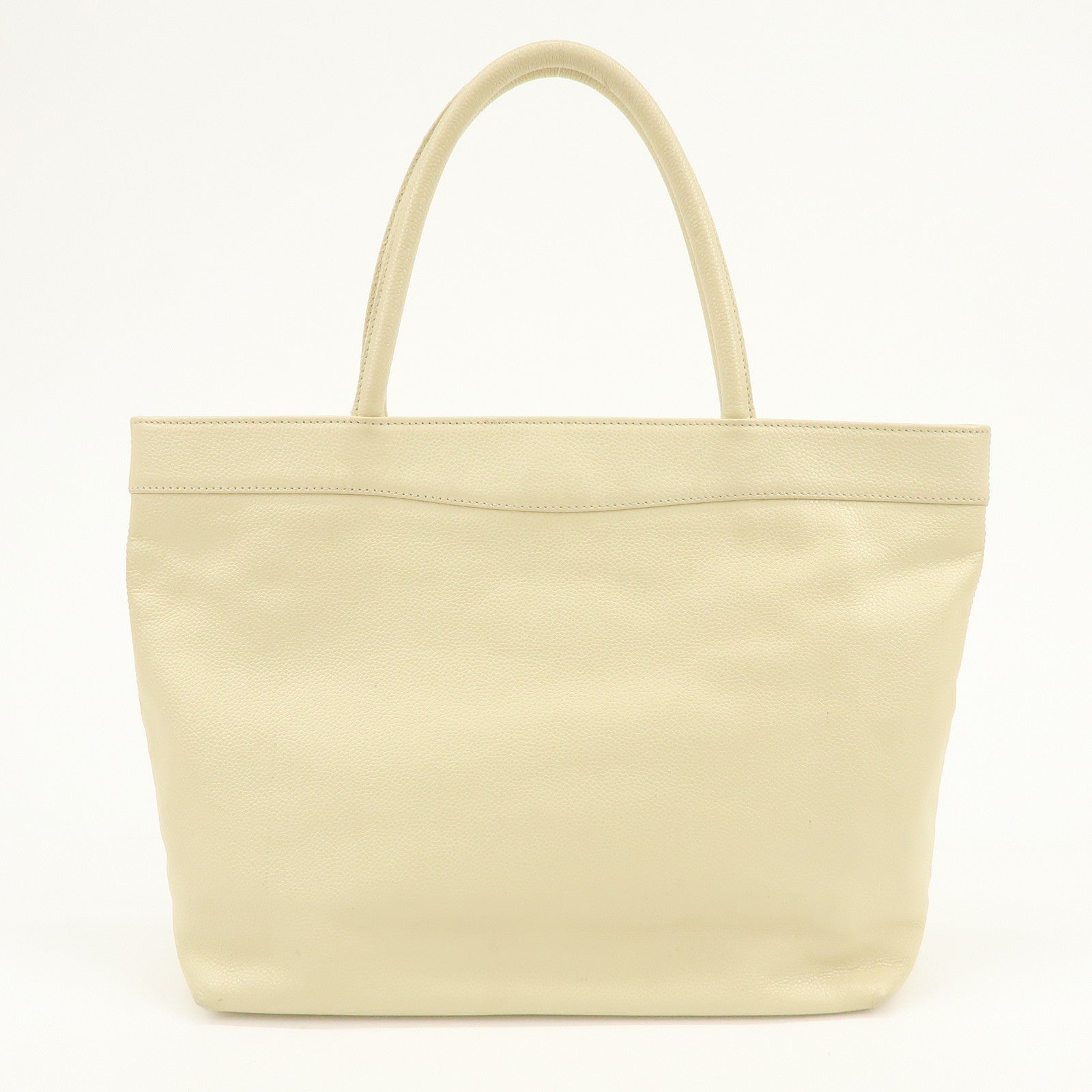 Chanel Coco Mark Caviarskin Tote Bag - Ivory, Leather