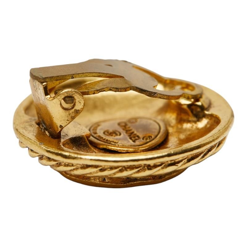 Chanel Vintage Coco Mark Earrings - Gold, Gold Plated