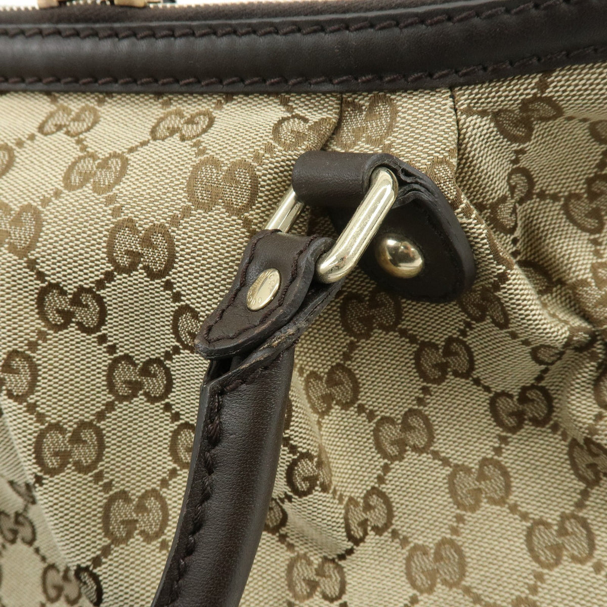 Gucci 2Way Bag - Beige Brown, GG Canvas Leather