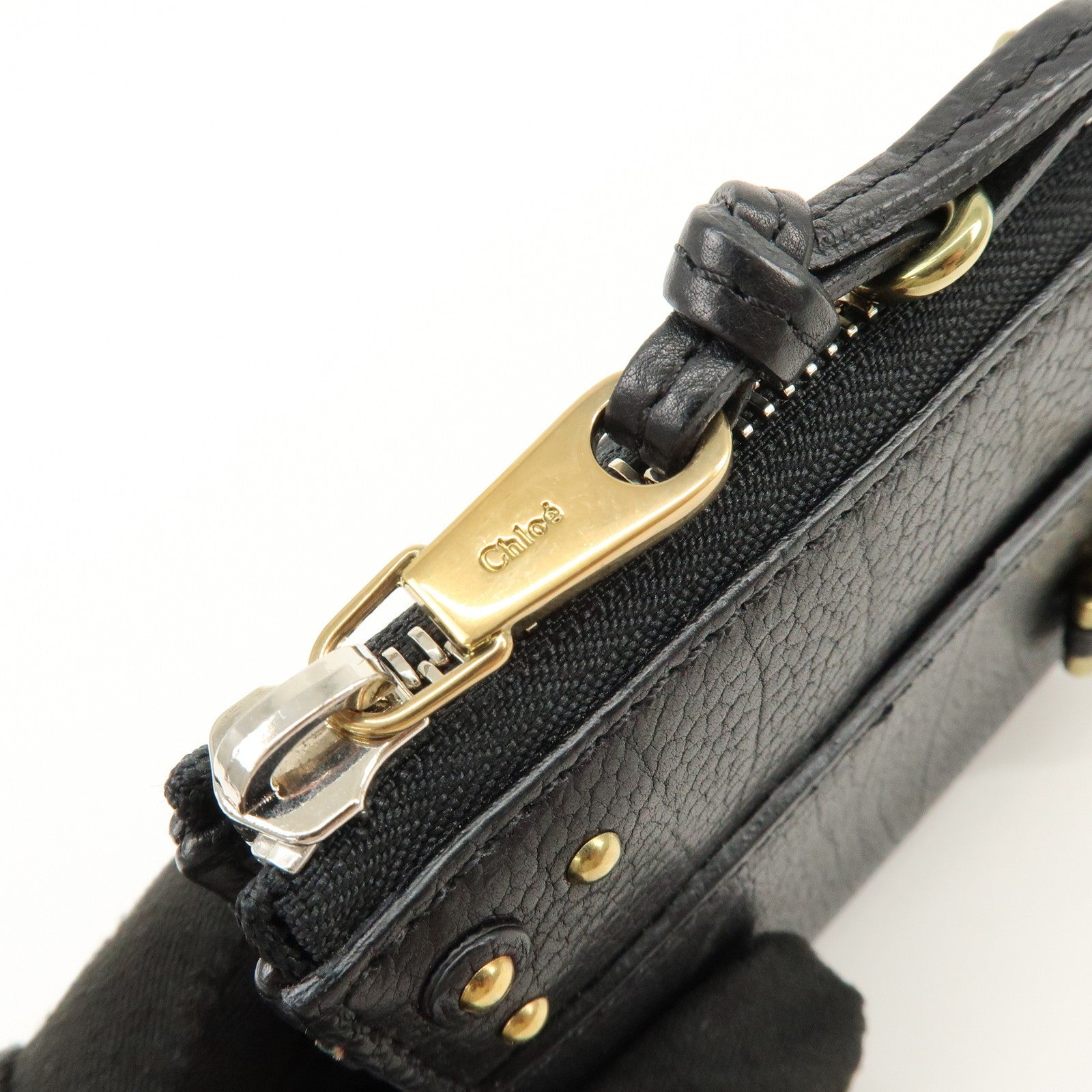 Chloe Aurora Studs Wallet - Black, Leather