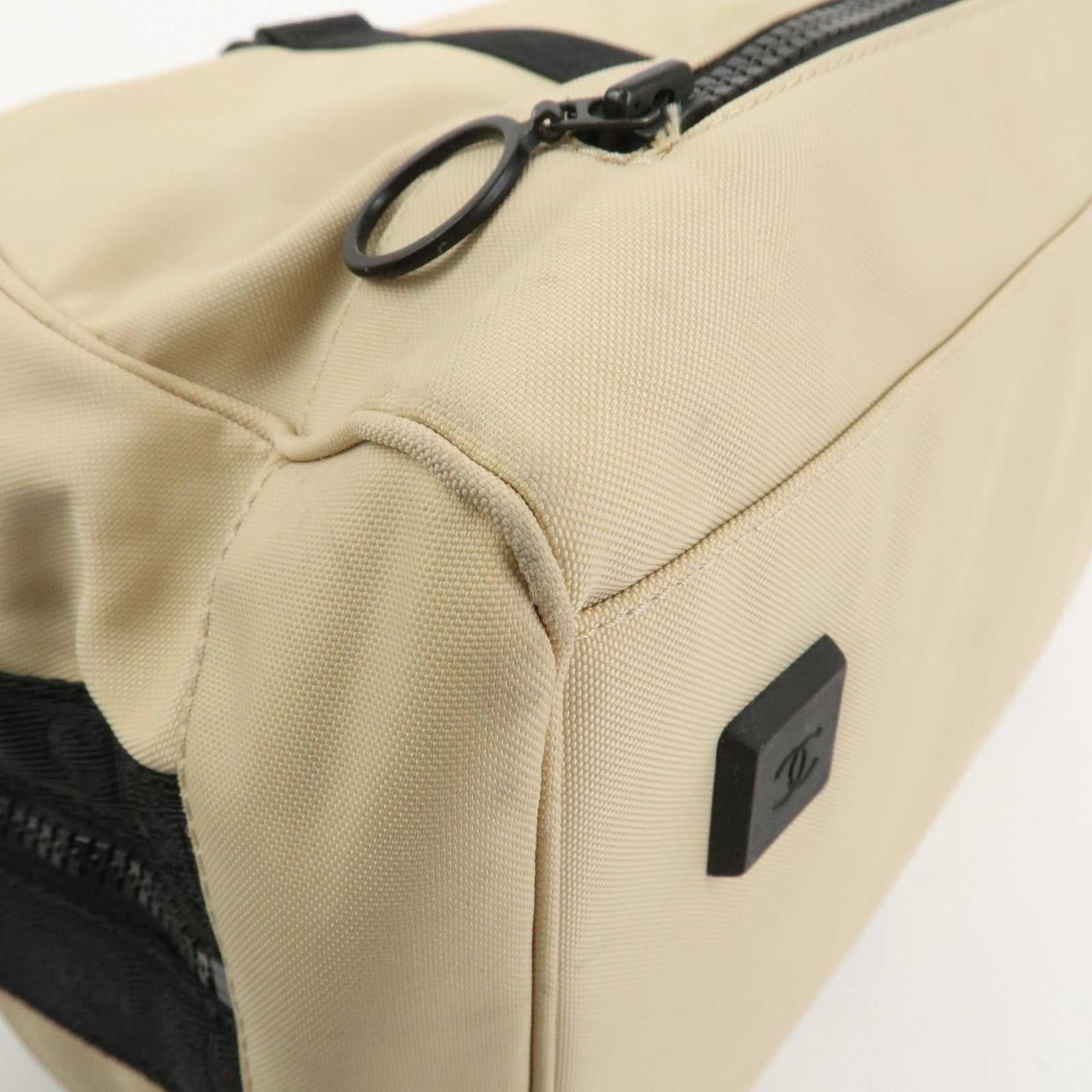 Chanel Travel Bag - Beige, Black, Nylon