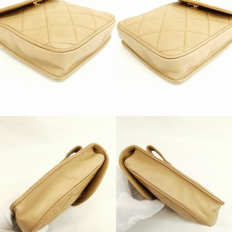 Chanel Bicolor Matelasse Waist Pouch Bag - Beige, Lambskin