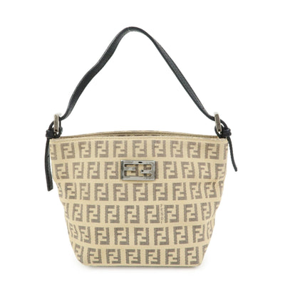 Fendi Hand Bag - Beige Black, Canvas Leather