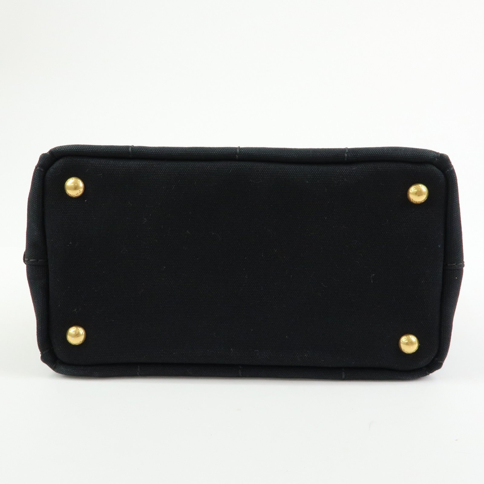 PRADA Canapa Triangle Logo Tote Bag - Black, Canvas