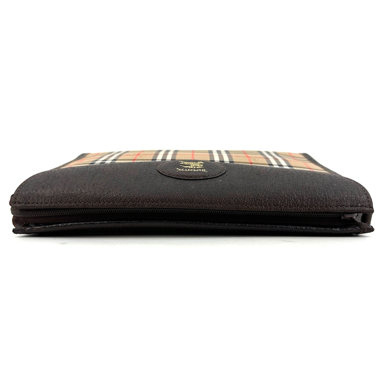 Burberry Nova Check Clutch - Brown, Leather Fabric