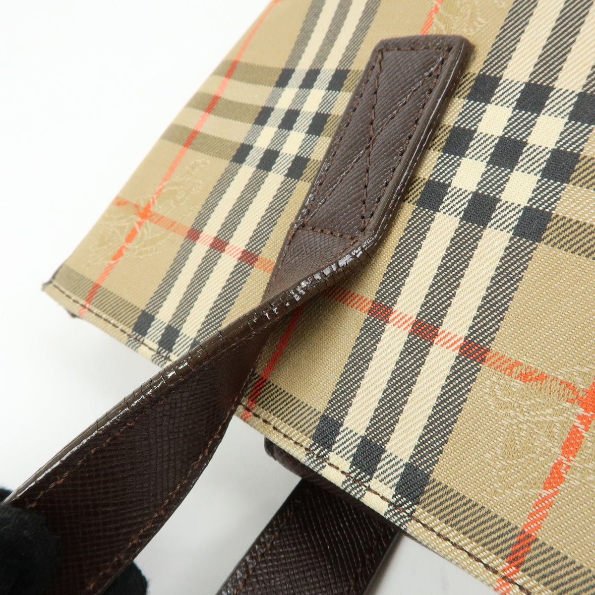 Burberry Nova Plaid Tote Bag - Beige, Canvas and Leather