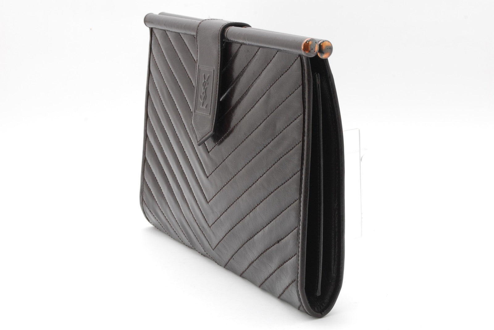 Saint Laurent Clutch Bag - Brown, Leather
