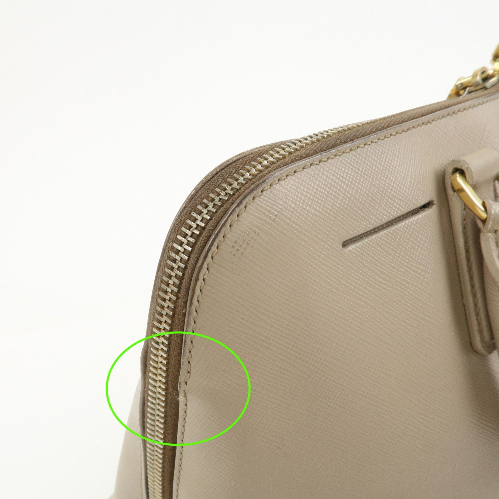 Prada Hand Bag - Greige, Saffiano Leather