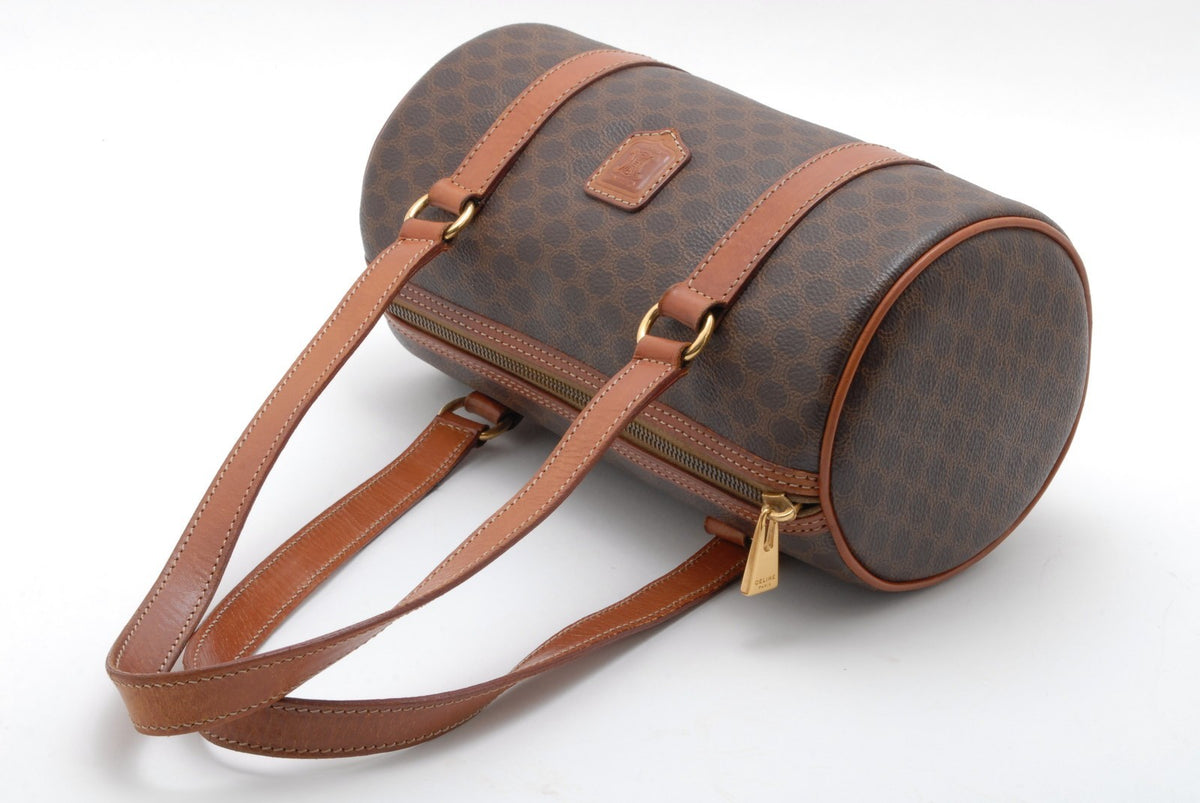 Celine Macadam Boston Handbag - Brown, PVC Leather