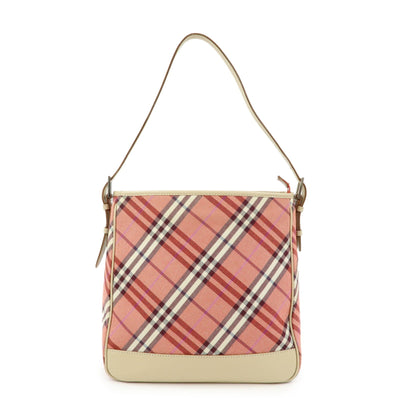 Burberry Shoulder Bag - Pink, Beige, Canvas, Leather