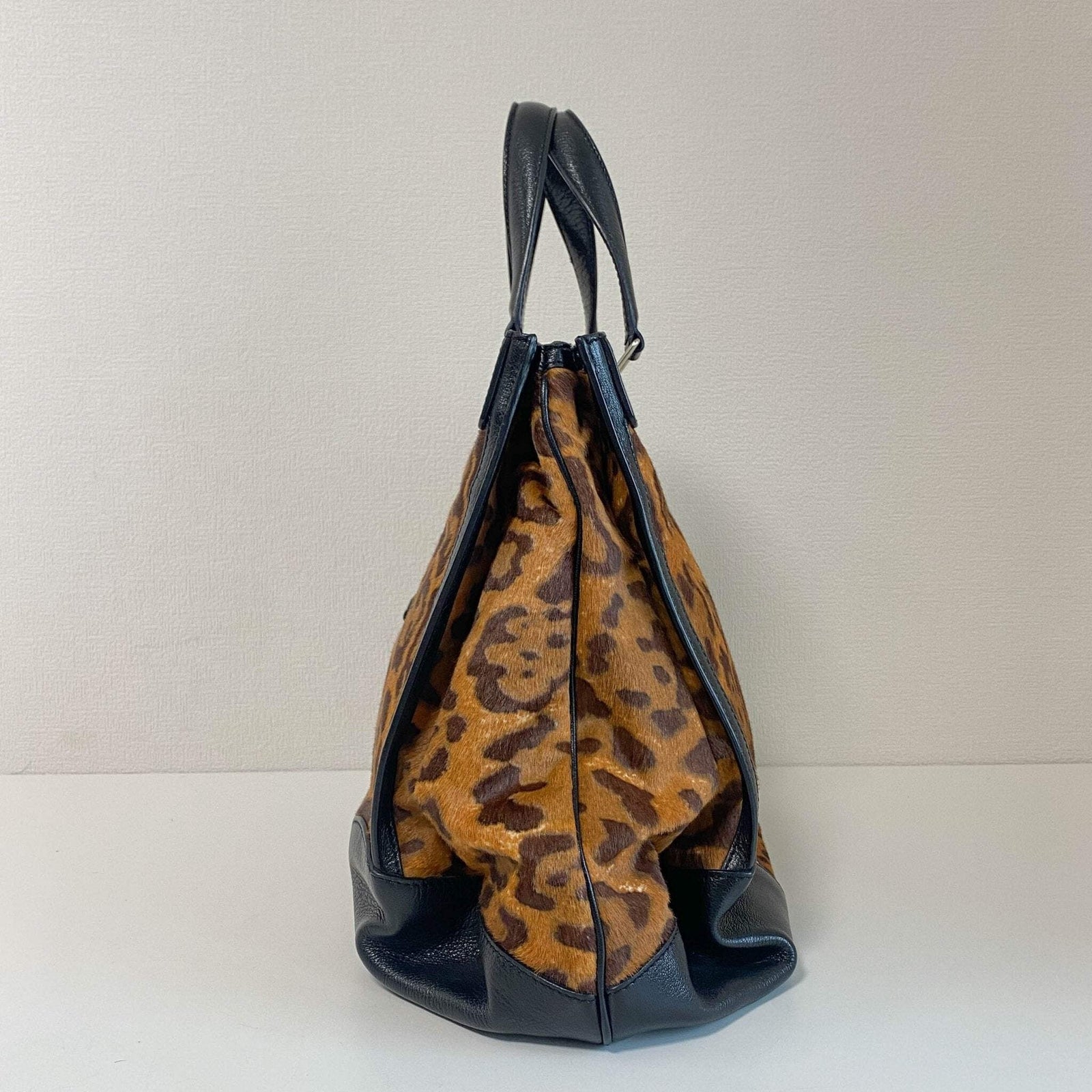 Celine Leopard Top Handle Bag - Brown, Pony Hair