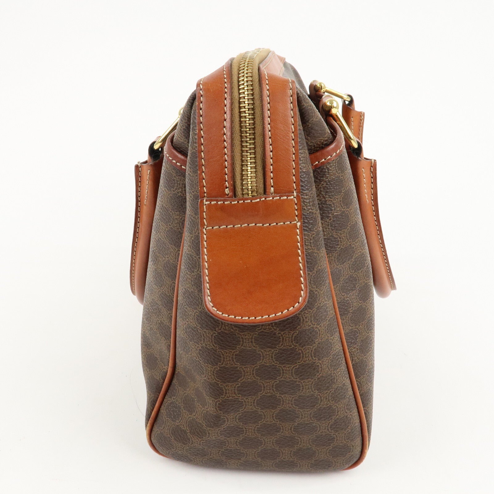 Celine Macadam PVC Leather Boston Bag - Brown, PVC, Leather