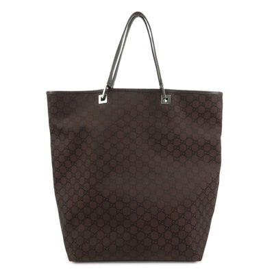 Gucci GG Nylon Leather Tote Bag - Brown, Nylon Leather