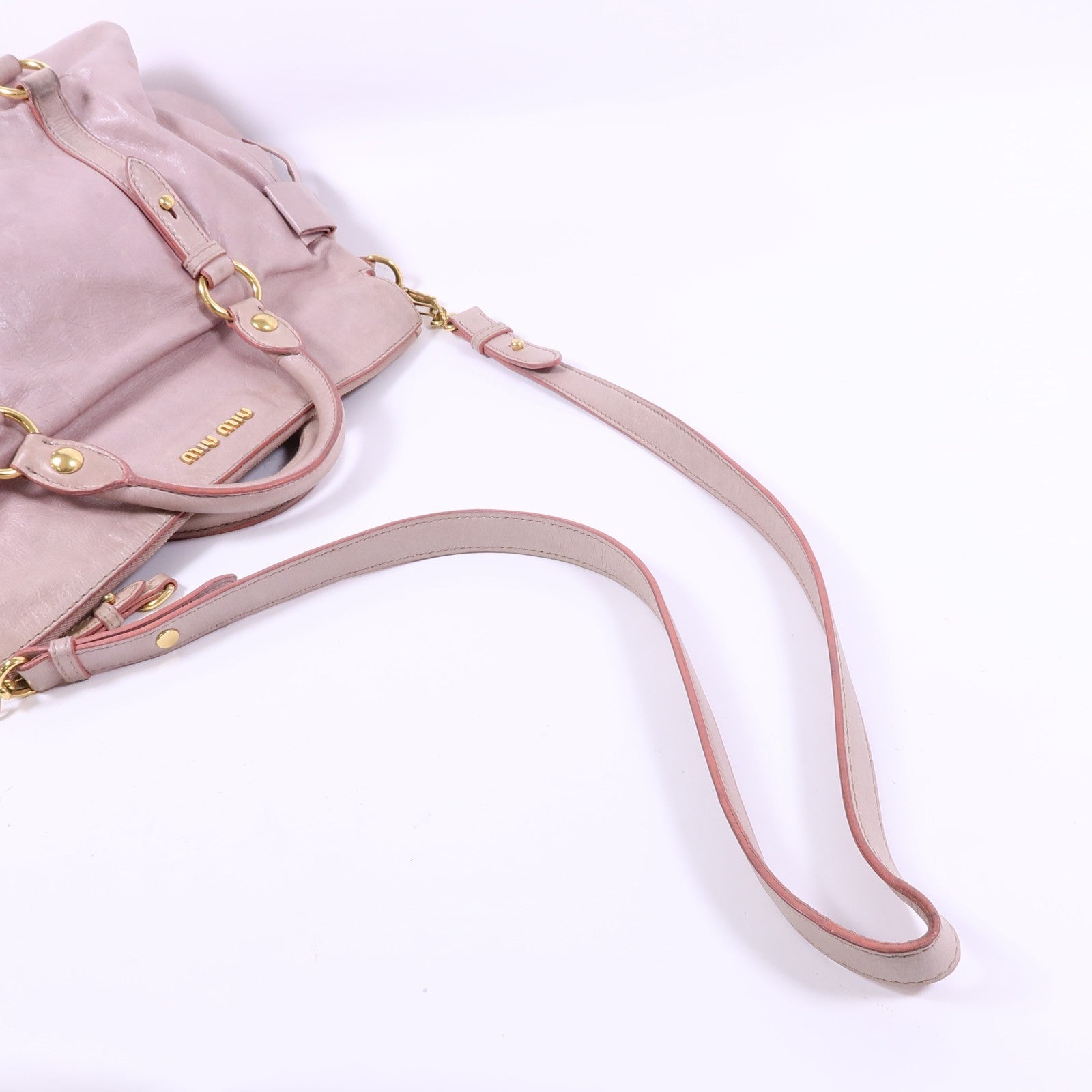 Miu Miu GHW Vitello Lux 2way Shoulder Bag - Pink, Calfskin Leather