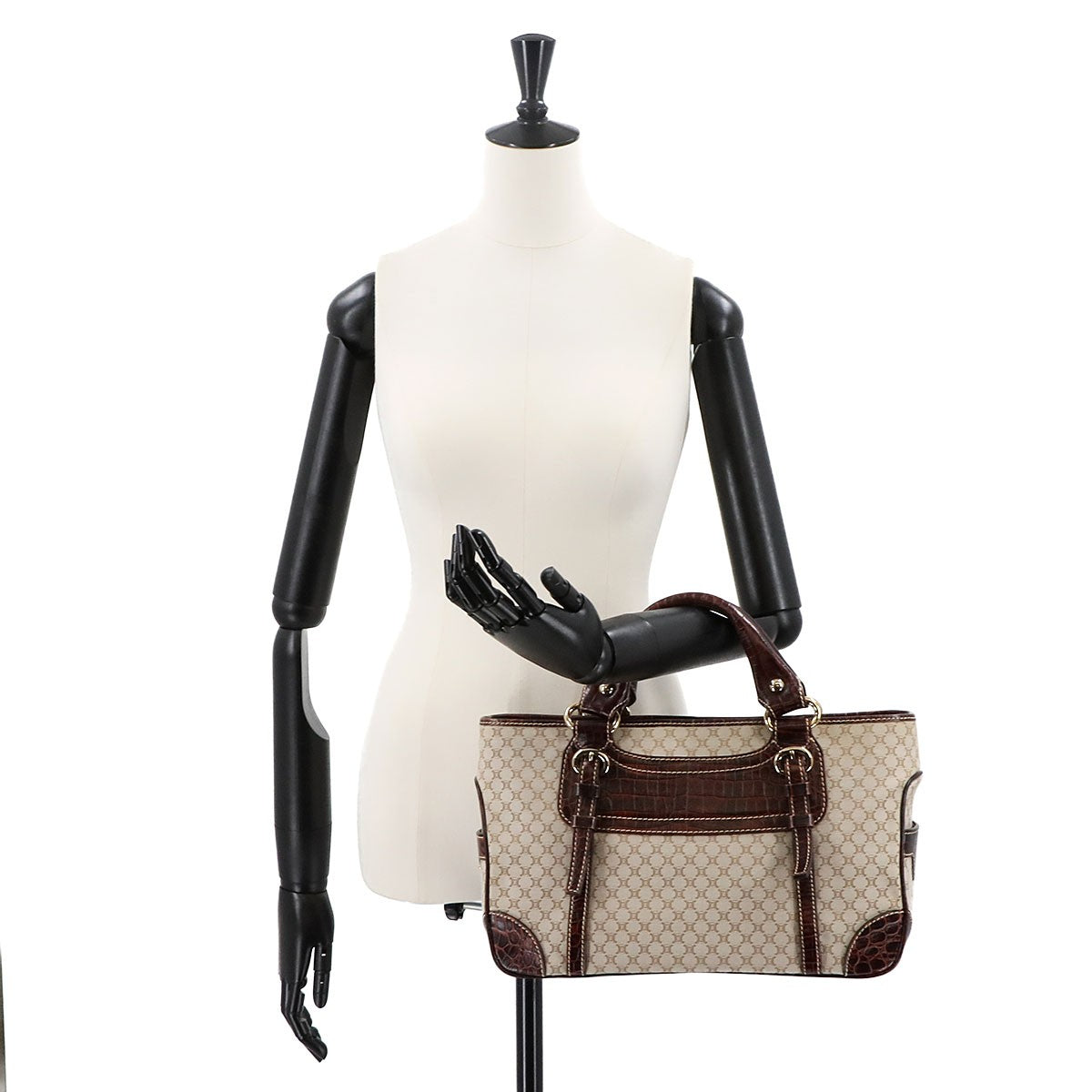 Celine Macadam Boogie Handbag - Beige, Canvas and Leather