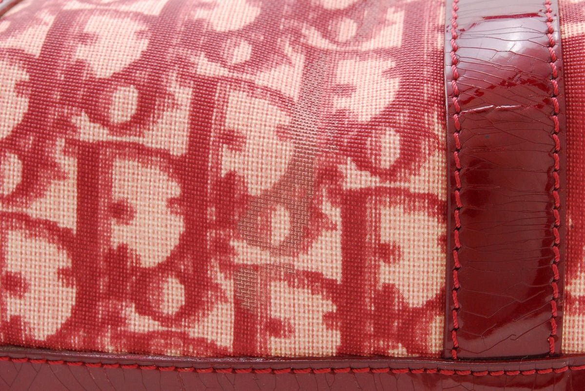 Dior Trotter Mini Boston Handbag - Bordeaux, Canvas