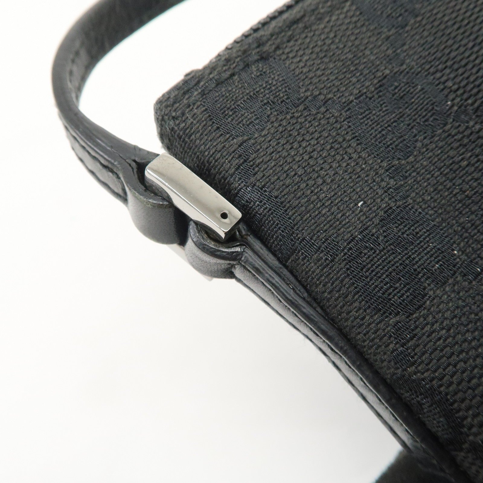 Gucci Boat Bag Hand Bag - Black, GG Canvas Leather