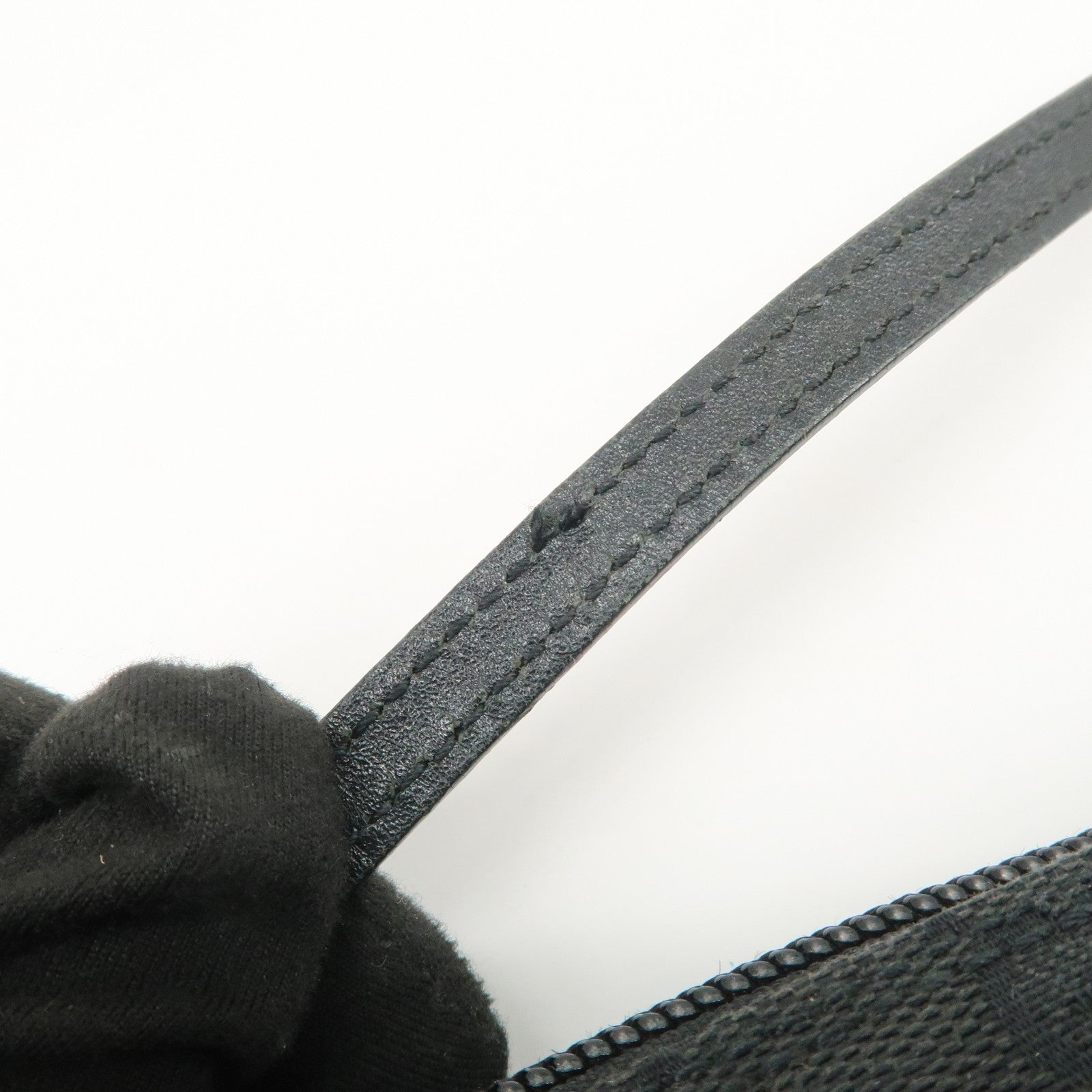 Gucci Boat Bag Hand Bag - Black, GG Canvas Leather