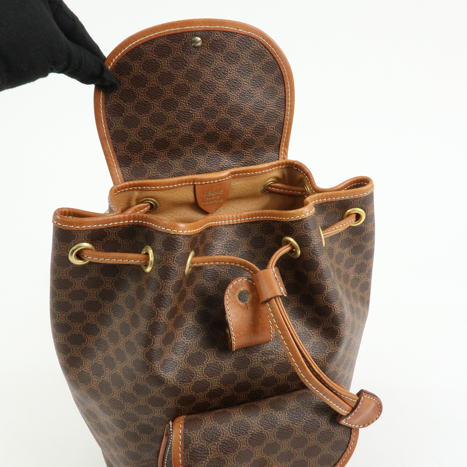 Celine Macadam Backpack - Brown, PVC Coated Canvas and Leather
