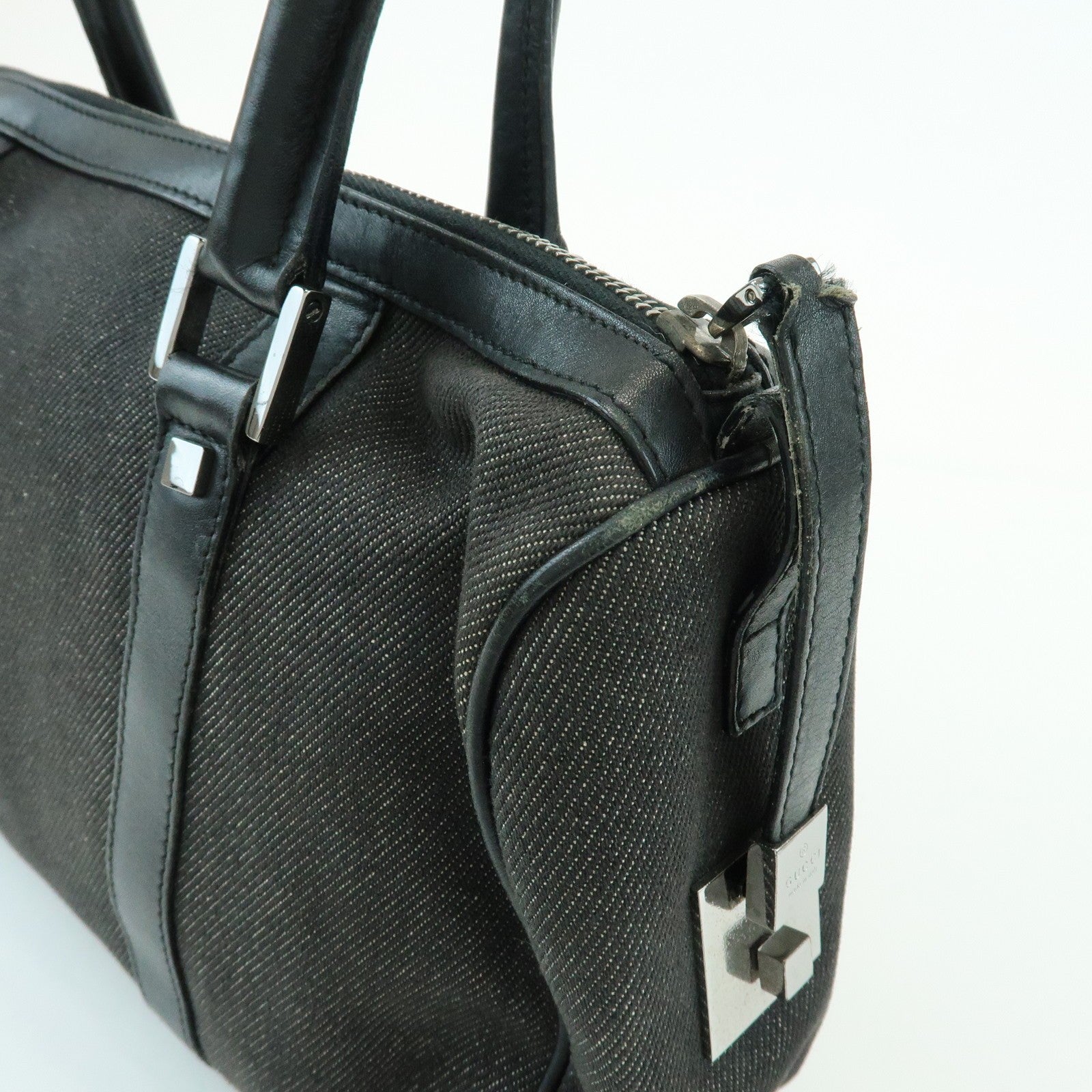 Gucci Boston Bag - Black, Dark Grey, Canvas