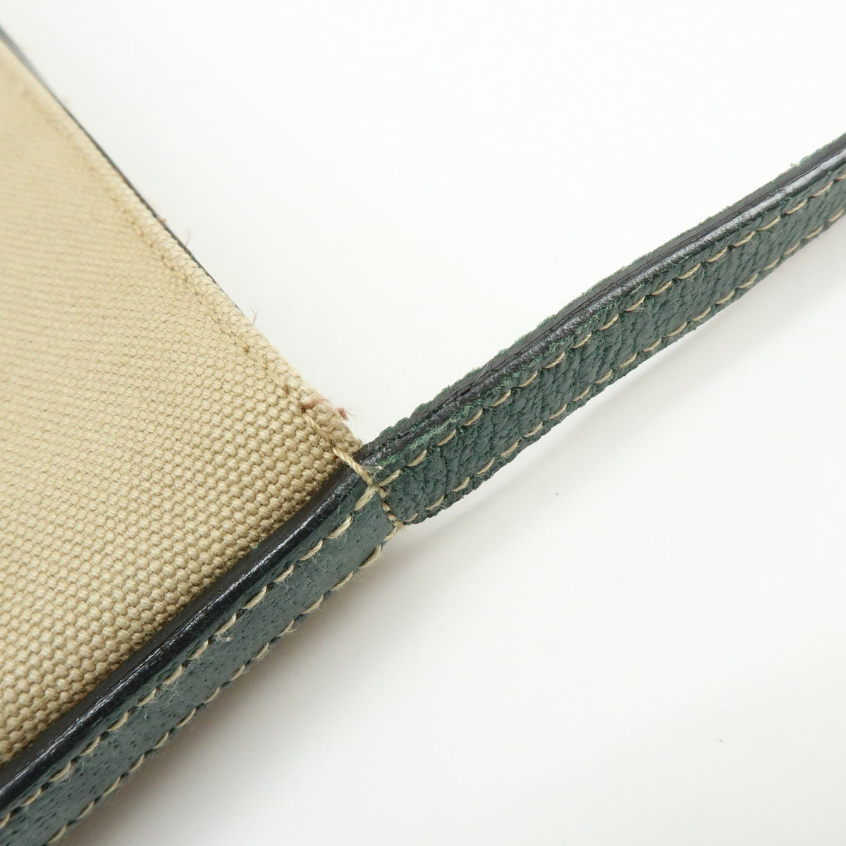 Prada Shoulder Bag - Beige, Green, Canvas, Leather