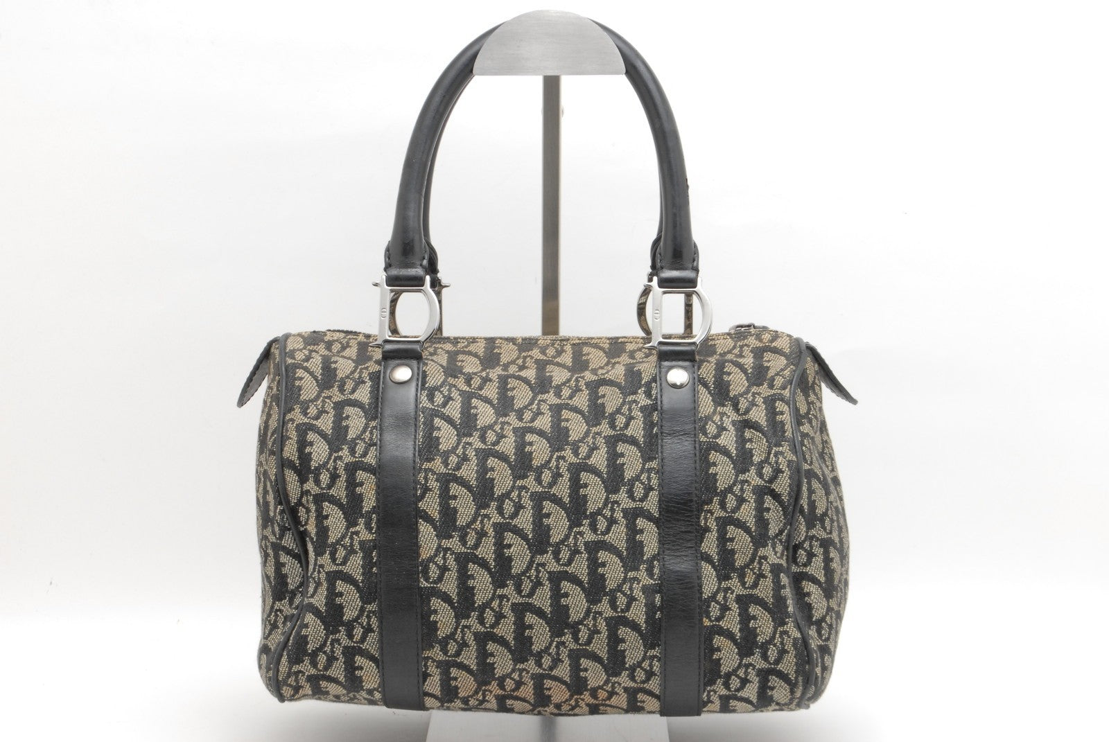 Christian Dior Trotter Boston Bag - Navy Black, Canvas Leather