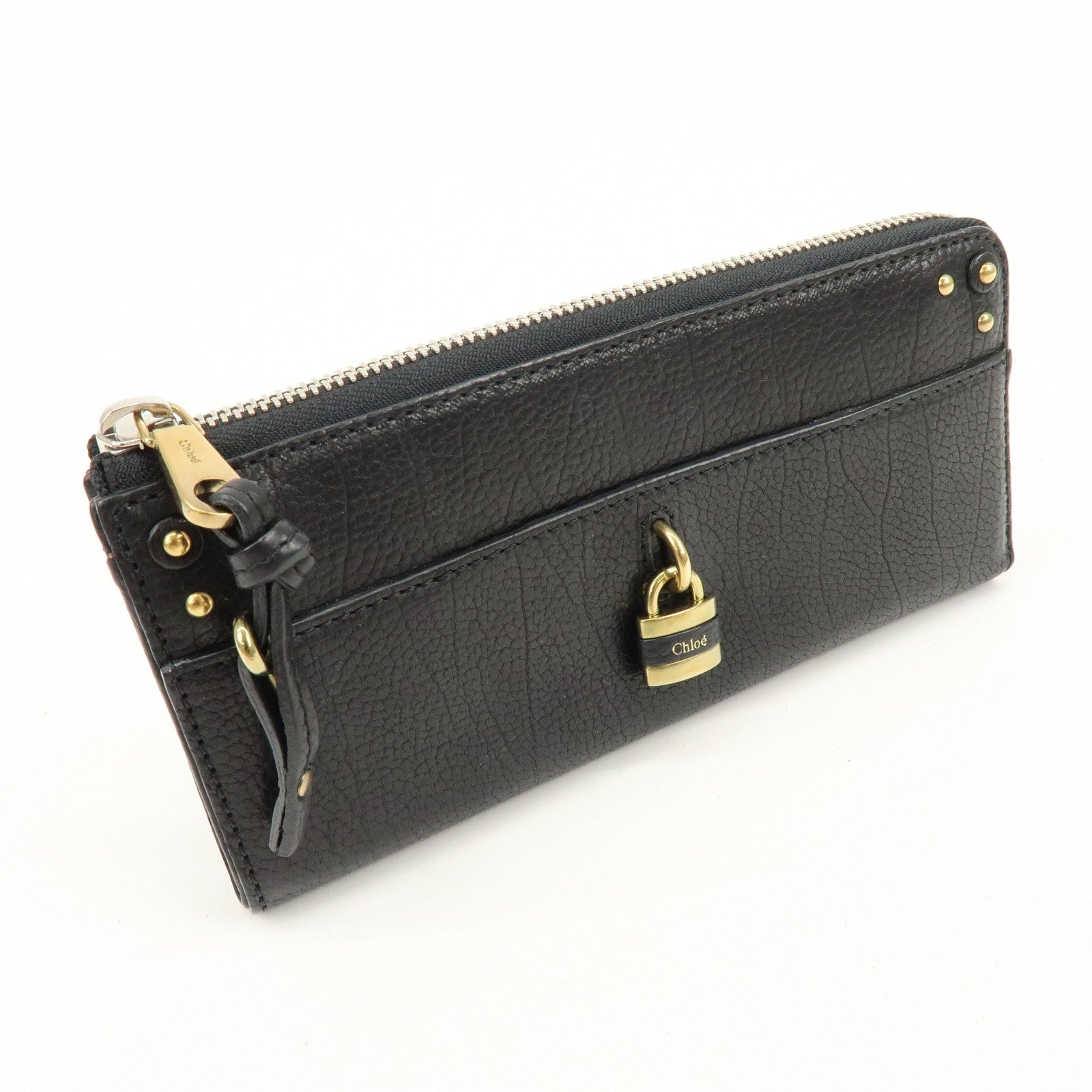 Chloe Aurora Studs Wallet - Black, Leather