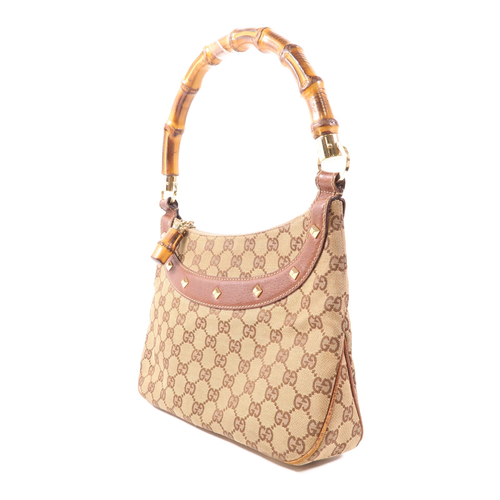 Gucci GG GHW Bamboo Handbag - Brown, Canvas