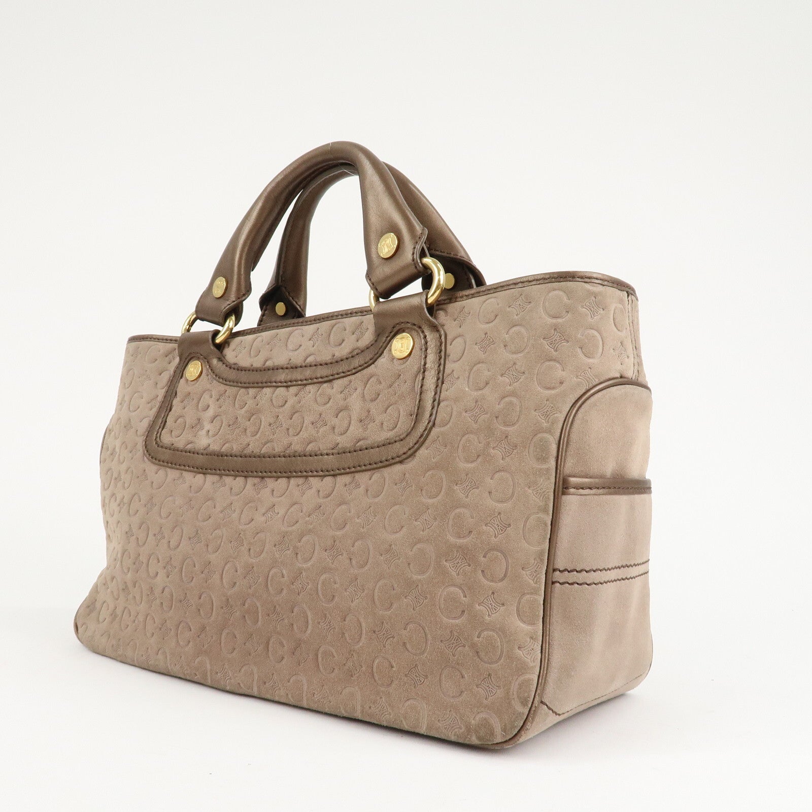 Celine C Macadam Suede Boogie Bag Handbag - Beige, Suede