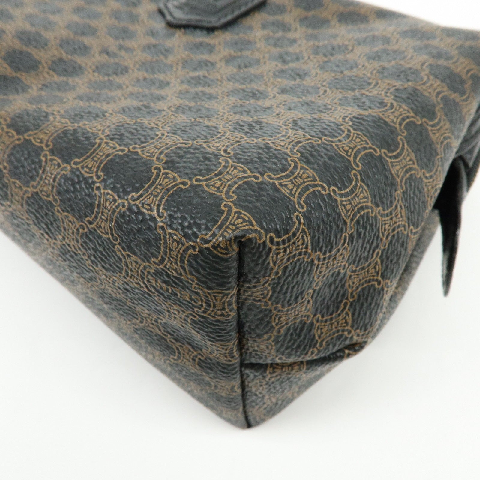 Celine Pouch - Dark Brown, Black, Leather, PVC